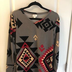 Lularoe XS Elizabeth-Aztec print